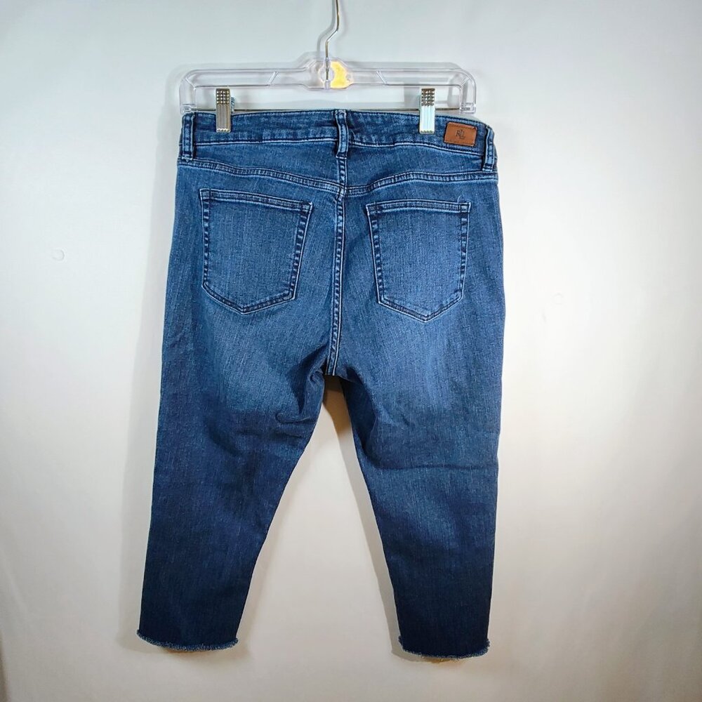 Lauren Ralph Lauren Women's Size 8 Premier Skinny‎ Cropped Embroidered Jeans - Picture 2 of 15